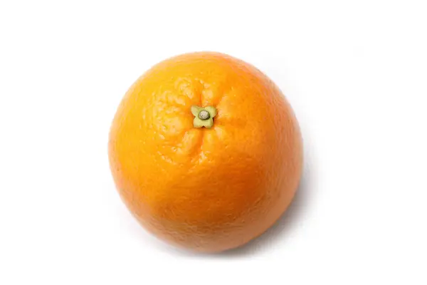Orange Top View Isolated White Background Navel Cultivar Whole Fruit — Stock Photo, Image