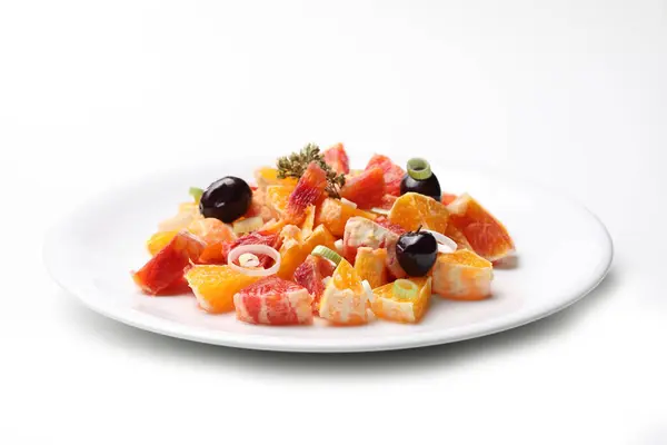 Sicilian Orange Salad Isolated White Background — Stock Photo, Image