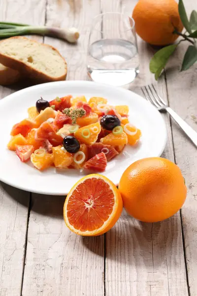 Sicilian Orange Salad Isolated White Background — Stock Photo, Image