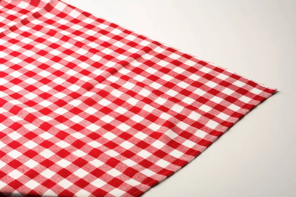 Checkered Picnic Blanket Red White Background — Stock Photo, Image
