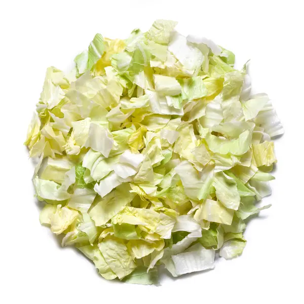 Salát Izolovaný Bílém Pozadí Zelená Scatter Jedlá Zelenina Close Top — Stock fotografie