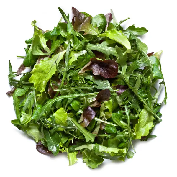 Römischer Salat Misticanza Gemischter Grüner Salat Isoliert Auf Weißem Hintergrund — Stockfoto