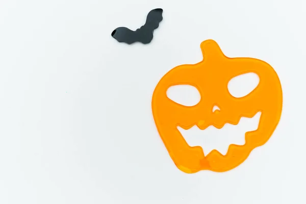 Halloween Pumpkin Bat Light Background — Stock Photo, Image