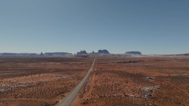 Monument Valley Slunečného Dne Zimě — Stock video