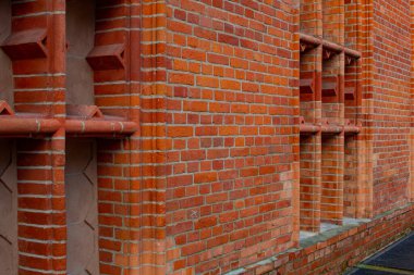 Kırmızı tuğlalı tuğla duvar