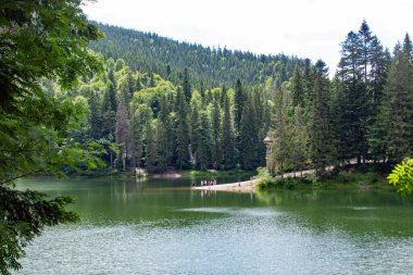 Yazın dağlarda göl.