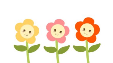 Renkli taç yapraklarıyla dans eden çiçekler..