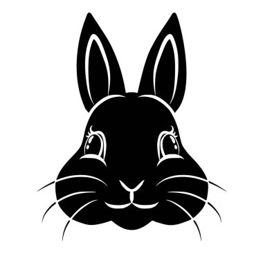 Tavşan kafası silueti kulakları ve gülüşü
