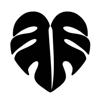 Canavar yaprağı siyah siluet çizimi