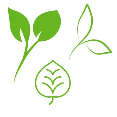 Yaprak logosu sembol koleksiyonu seti