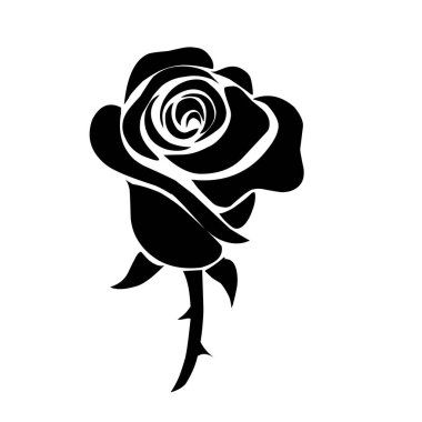 Gül tomurcuğu çiçek silueti grafik vektör çizimi