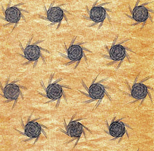 Çiçekli el çizimi gül desenleri el işi kahverengi arka planda