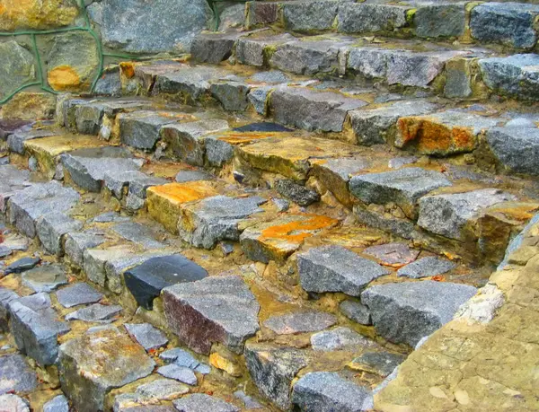 Серый Натуральный Камень Лестница Задний План — стоковое фото