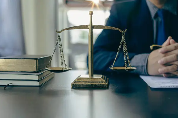 Weighing Scale Justice Lawyer Scenes Law Justice Jurisdiction Concept Judge — Stock Photo, Image