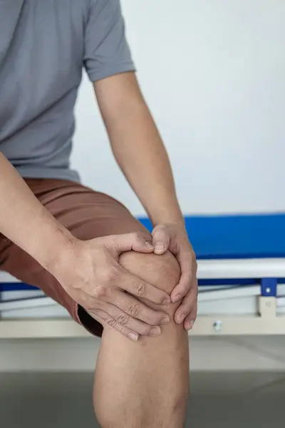 Osteoartritida Častá Starších Pacientů Způsobuje Bolesti Kolena Otoky Zarudnutí Ztuhlost — Stock fotografie
