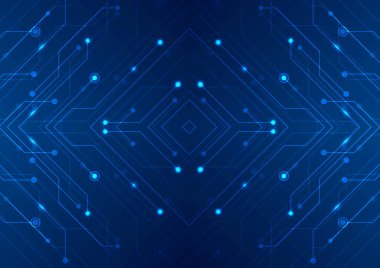 Soyut teknoloji mavi tasarım arka planı