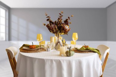 Evin içi düğün masası.