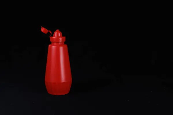 Красный Контейнер Идеально Подходит Хранения Любого Типа Соусов Частности Красный — стоковое фото