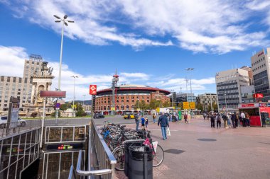 Barcelona, İspanya, 31 Ekim 2023 - Barcelona 'nın tarihi boğa güreşi, şehrin zengin kültürel tarihinin bir kanıtıdır. Bir zamanlar boğa güreşi merkeziydi.