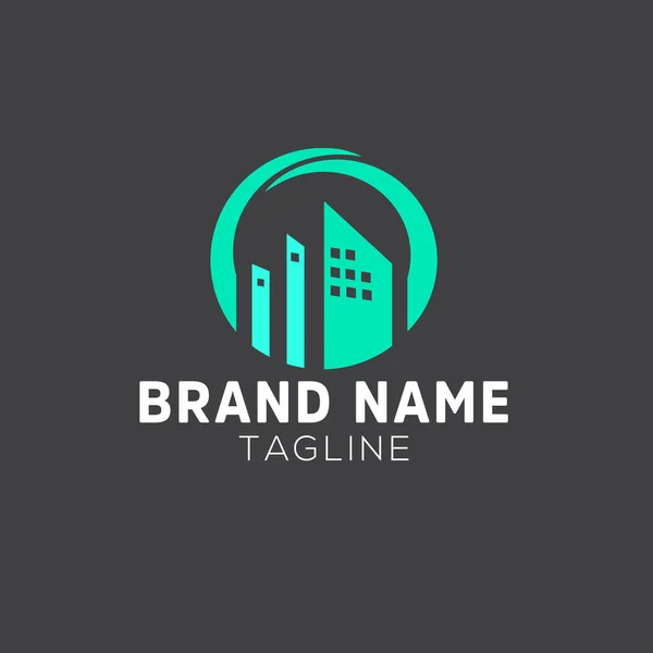 Дизайн Логотипу Нерухомості Будівництво Векторний Логотип Значок — стоковий вектор