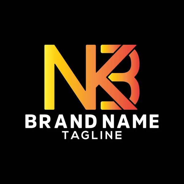 Initial Nkb Letter Logo Design Vector Template Abstract Letter Nkb — Stock Vector
