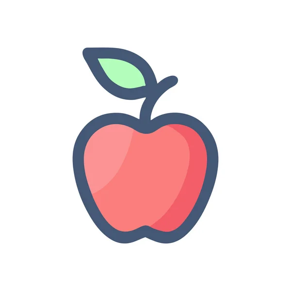 Apple Frukt Ikon Vektor Isolerad Vit Bakgrund För Din Webb — Stock vektor
