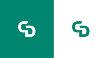 İlk Harf CD Logo Tasarım Vektör Şablonu. Grafik Alfabe Sembol Logosu, CD Harf Simgesi Kimlik Tasarımı