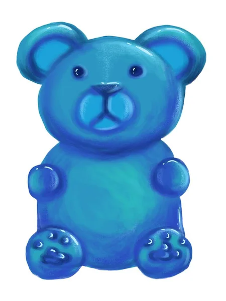 蓝色果冻熊的图解 — 图库照片