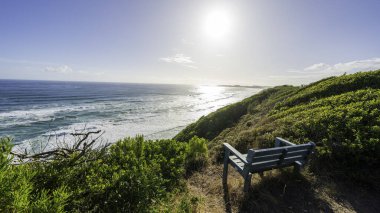 Okyanusa bakan bank, Brenton-on-Sea, Garden Route, Güney Afrika