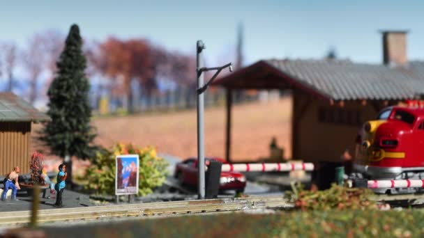 Florens Oktober 2022 Modelltåg Miniatyr Modelljärnväg Järnvägsmodellering Italien — Stockvideo