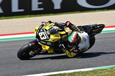 Mugello - İtalya, 30 Haziran 2019: İtalyan Ducati Alma Pramac Takımı binicisi Francesco Bagnaia, İtalya 'nın Mugello Pisti' nin 2019 Gp 'sinde harekete geçti.