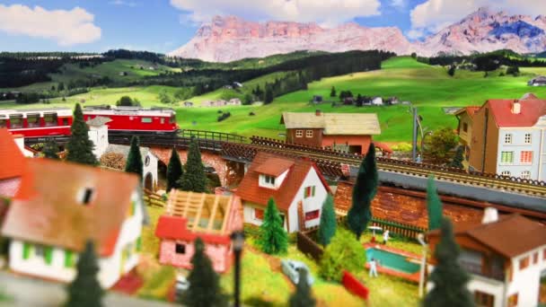 Florencie Itálie Prosinec 2022 Červený Model Vláčku Hraček Miniatuře Modelová — Stock video
