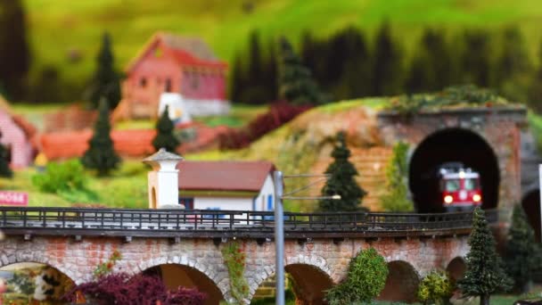 Florencia Italia Diciembre 2022 Tren Juguete Modelo Rojo Miniatura Modelo — Vídeo de stock