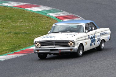 Scarperia, 3 April 2022: Ford Falcon Sprint 1965 driven by unknown in action during Mugello Classic 2022 at Mugello Circuit in Italy.