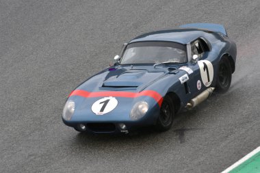 Scarperia, 3 April 2022: Shelby Cobra Daytona Coupe 1964 in action during Mugello Classic 2022 at Mugello Circuit in Italy.