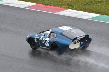 Scarperia, 3 April 2022: Shelby Cobra Daytona Coupe 1964 in action during Mugello Classic 2022 at Mugello Circuit in Italy.