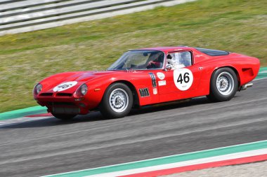 Scarperia, 3 April 2022: Bizzarrini 5300 GT 1965 in action during Mugello Classic 2022 at Mugello Circuit in Italy.