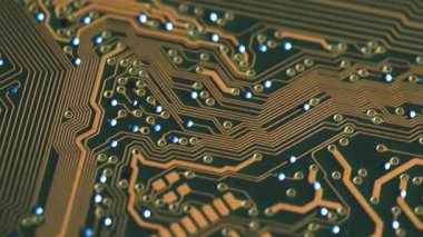 Printed Circuit Board With Conductive Traces, Vias and Electronic