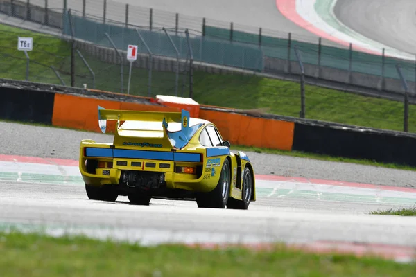 stock image Scarperia, 2 April 2023: Porsche 934-935 IMSA-GT year 1977 in action during Mugello Classic 2023 at Mugello Circuit in Italy.