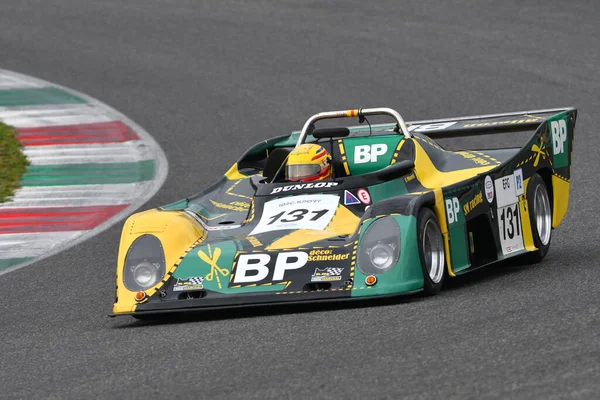 stock image Scarperia, 2 April 2023: TOJ SC 206 year 1977 in action during Mugello Classic 2023 at Mugello Circuit in Italy.