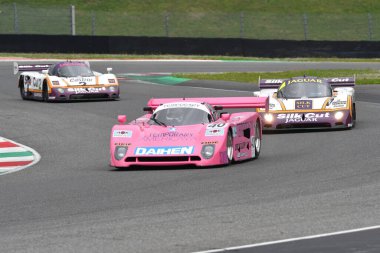 Scarperia, 2 April 2023: Spice SE90P year 1990 in action during Mugello Classic 2023 at Mugello Circuit in Italy. clipart