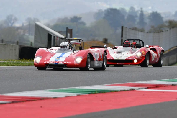 stock image Scarperia, 2 April 2023: Lola T212 of year 1971 in action during Mugello Classic 2023 at Mugello Circuit in Italy.