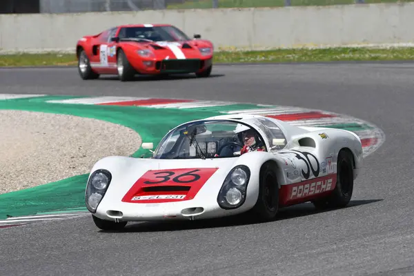 Scarperia April 2023 Porsche 910 Year 1967 Action Mugello Classic — Stock Photo, Image