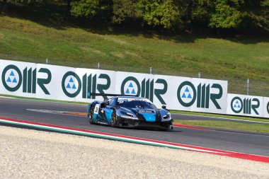 Scarperia - İtalya, 28 Ekim 2023: Ferrari 296 GT3, Ferrari Dünya Finalleri sırasında İtalya 'da.