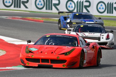 Scarperia - İtalya, 28 Ekim 2023: Ferrari 458 GT2, Ferrari Dünya Finalleri sırasında İtalya 'da.