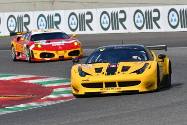 Scarperia - İtalya, 28 Ekim 2023: Ferrari 458 GT2, Ferrari Dünya Finalleri sırasında İtalya 'da.