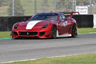 Scarperia, Mugello - 28 Ekim 2023: Ferrari 599 XX, Ferrari Dünya Finalleri sırasında İtalya 'da.