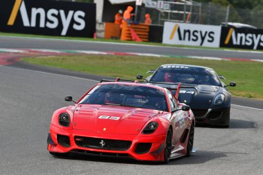 Scarperia, Mugello - 28 Ekim 2023: Ferrari 599 XX, Ferrari Dünya Finalleri sırasında İtalya 'da.