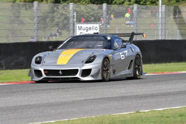 Scarperia, Mugello - 28 Ekim 2023: Ferrari 599 XX, Ferrari Dünya Finalleri sırasında İtalya 'da.