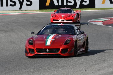 Scarperia, Mugello - 28 Ekim 2023: Ferrari 599 XX, Ferrari Dünya Finalleri sırasında İtalya 'da.